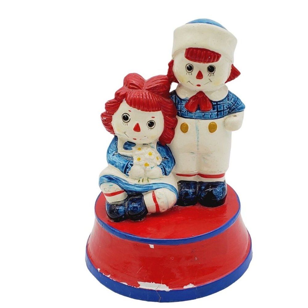 Vintage 1972 Fitz & Floyd Ragged Ann & Andy Music Box Not Working 70s Figurine